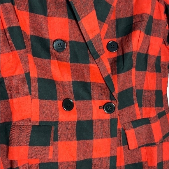 Morrisday the Label red buffalo plaid blazer XS NWT - Picture 4 of 9